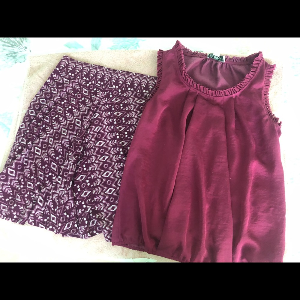 Ann Taylor Shirt & Skirt Set Petite S.